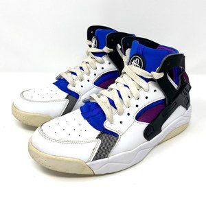 Nike Flight Huararche Women's Size 8 Youth 6.5 White Black Blue Shoes 705281-100